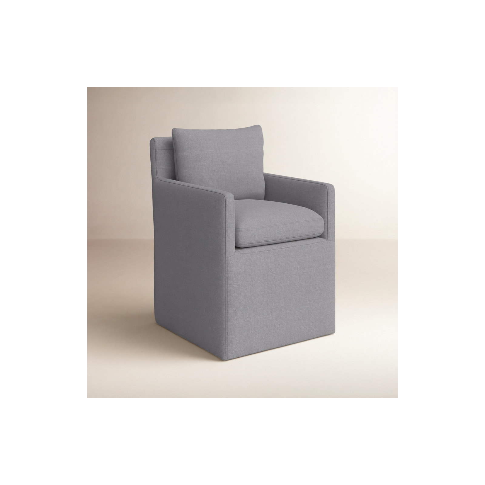 Alayaa Upholstered Arm Chair, Effie Gray Performance Linen