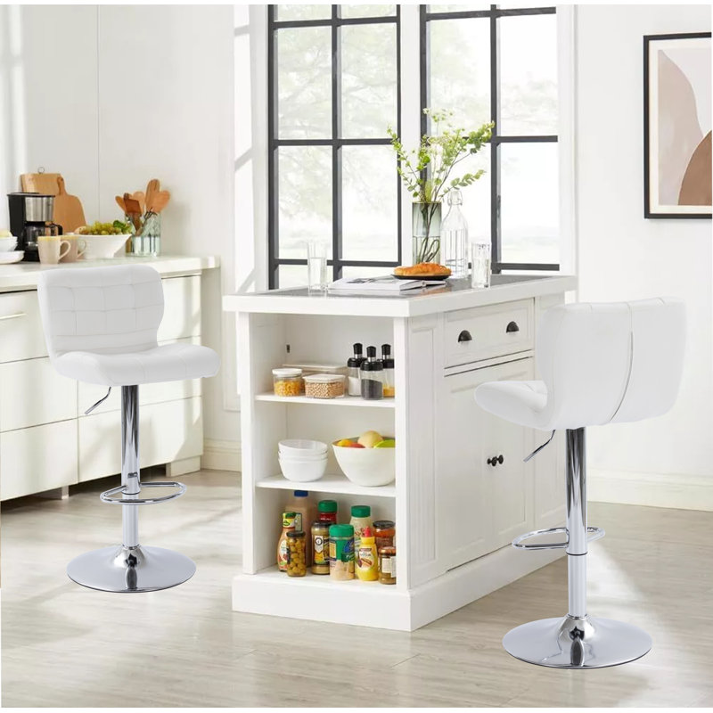 Tabouret de bar pivotant à oreilles capitonné