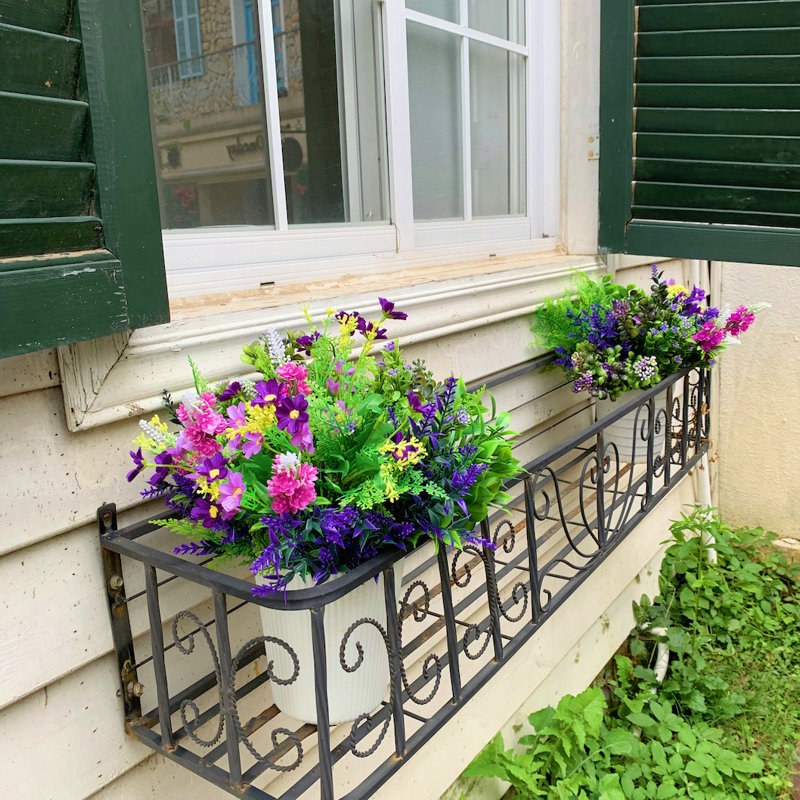 Fleurs artificielles multi-espèces réalistes pour l'extérieur et l'intérieur (9 pièces), Mauve