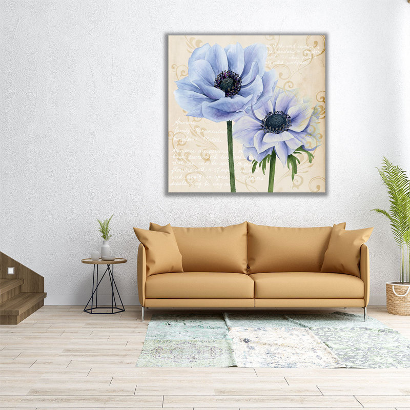 Elegant Anemone I - reproduction d'art sur toile, H 20 po x l 20 po