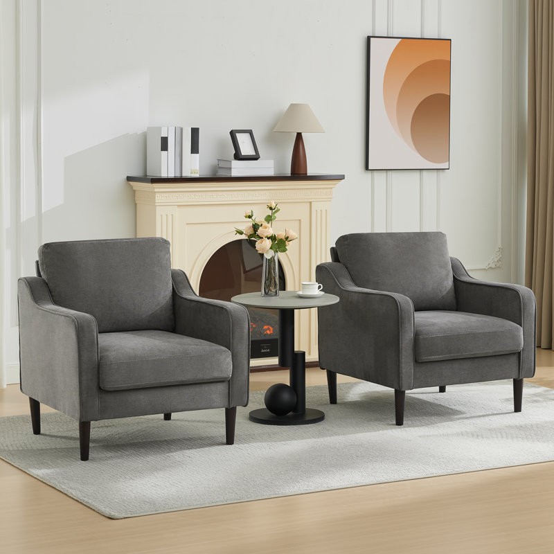 Upholstered Accent Chair, Gray