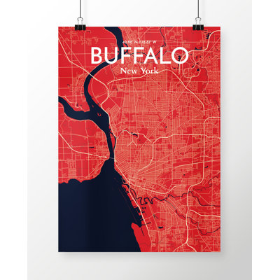 Buffalo City Map - No Frame Print