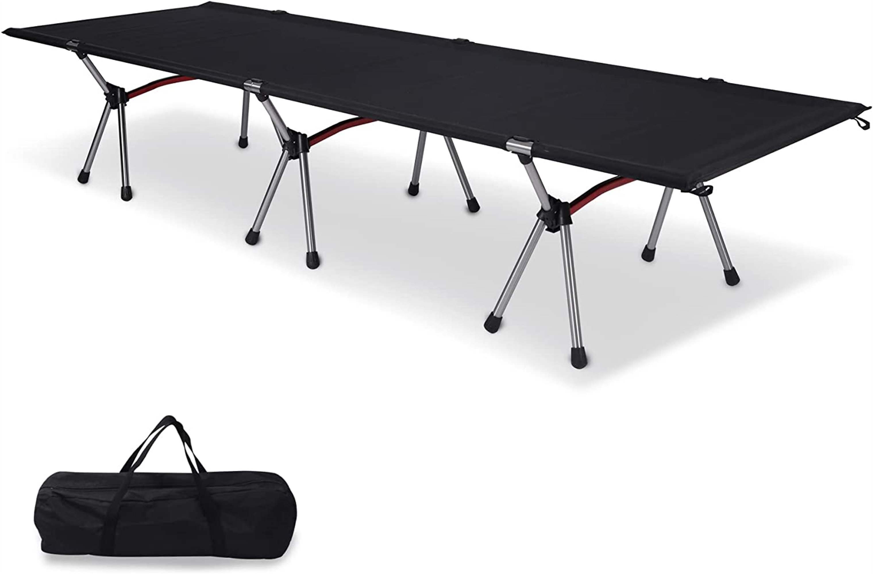 REDCAMP Lit De Camp Pliable Adulte Charge 227 Kg - 190x71x38 Cm - Ultra Stable - Sac Transport Inclus - Camping Voyage