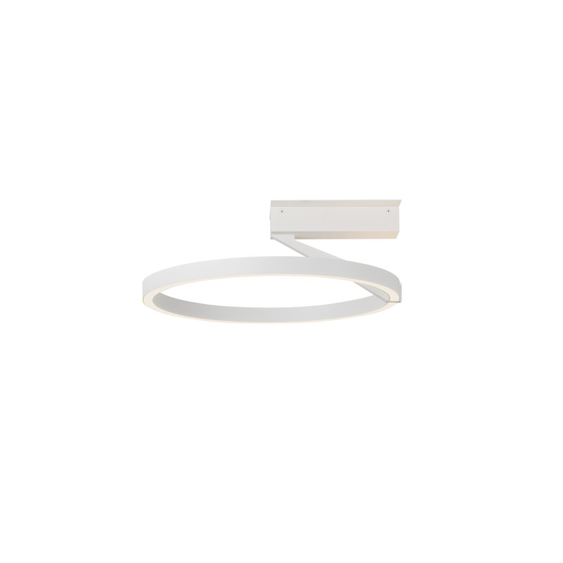 Plafonnier semi-encastré Roda, H 6 po x l 16 po x P 15,75 po, Blanc
