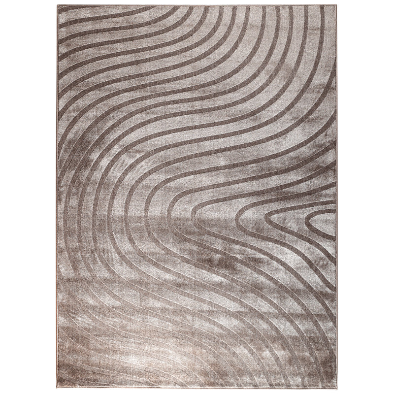 Castillo Abstract Beige Indoor Area Rug, Rectangle 4' x 5'