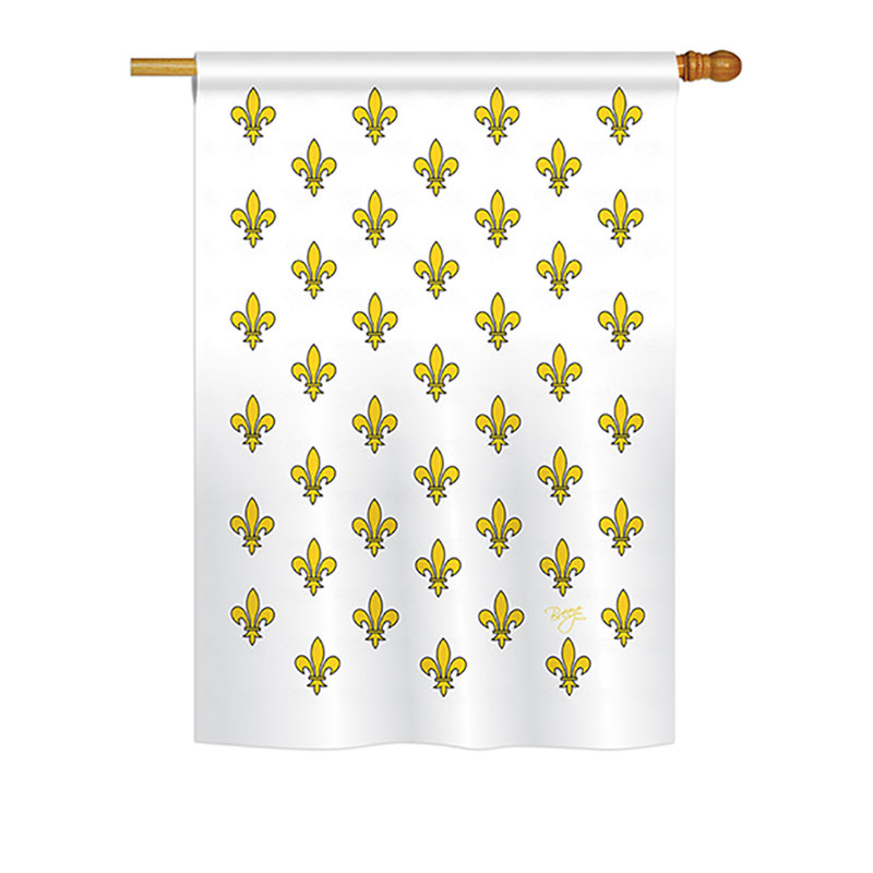 Drapeau maison en polyester à 2 côtés royal french, H 40 po x l 28 po