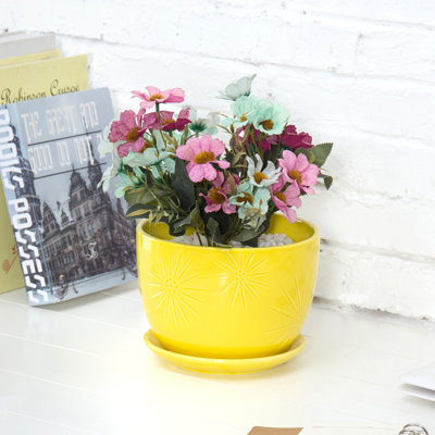 Pot à fleur d'intérieur en céramique 7 pouces Edolie