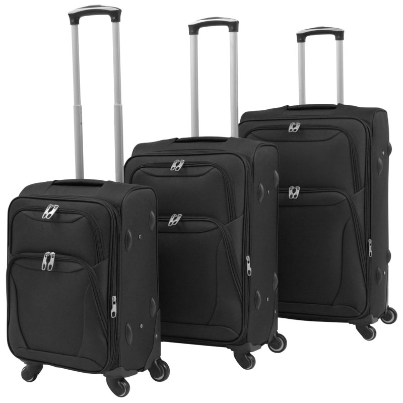 Arce 3-piece Soft Luggage Trolley Set Red, Black