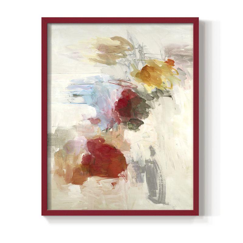 Boundless II, reproduction d'art encadrée - bois massif, H 21 po x l 17 po, Rouge