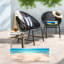 Ensemble de chaises de patio noir durable, osier et fer, ensemble d'extérieur moderne