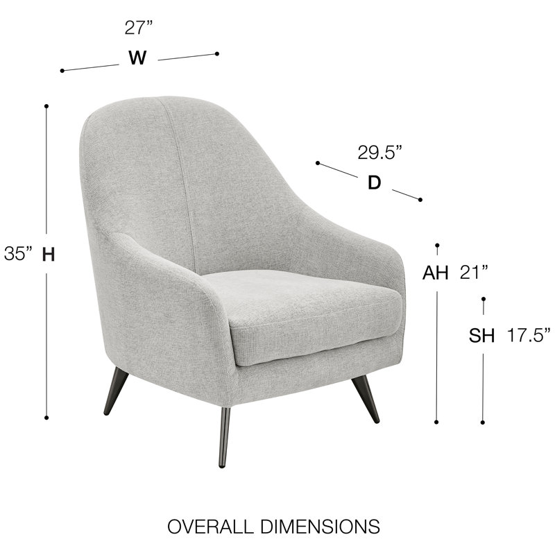 Akber Upholstered Armchair, Taupe