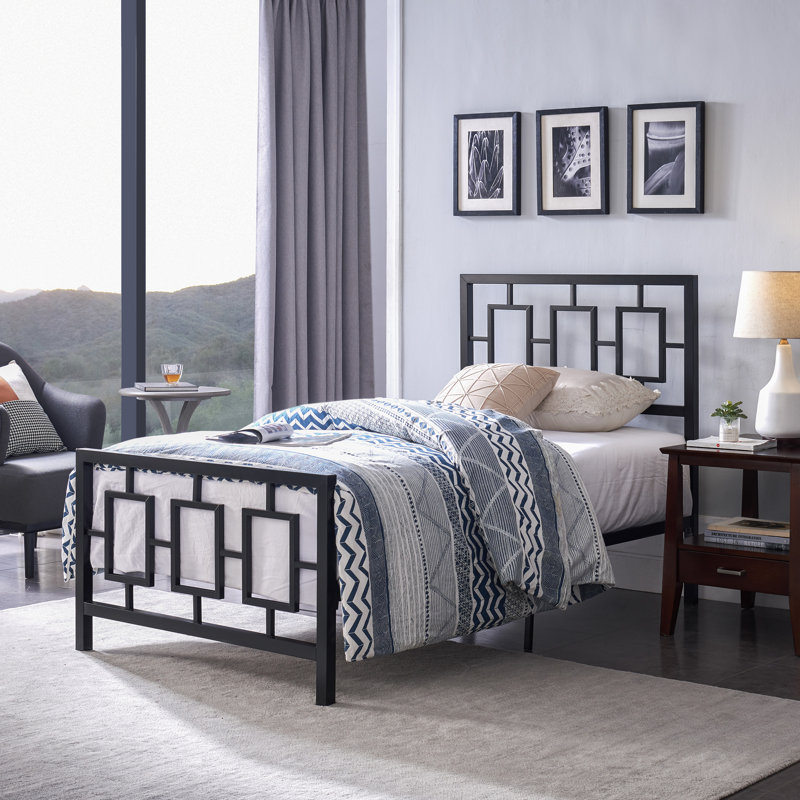 Jenson Metal Open-Frame Bed, Flat Black, King