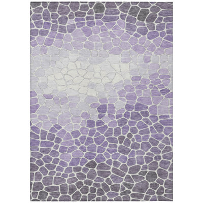 Machine Washable Indoor/Outdoor Husby ACN2190 Geometric Rug