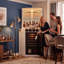 Armoire de bar d'angle haute avec espace pour réfrigérateur, armoire à liqueur DEL, blanc-1629803152