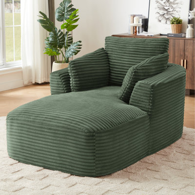 Chaise simple en velours côtelé à assise simple - sans assemblage, 36,01 po de hauteur, idéale pour un salon avec dortoir, utilisation instantanée, appartement approprié