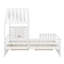 Lit simple avec 2 tiroirs de rangement et garde-corps-439295928