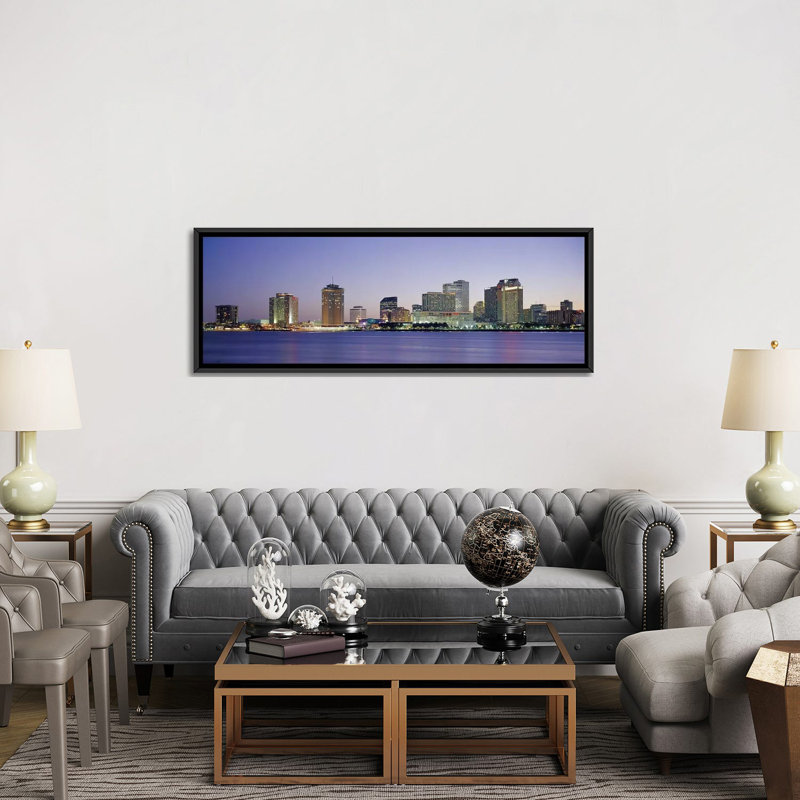 " Night New Orleans, Louisiana ", 20" H x 60" W x 1.5" D, Wrapped Canvas