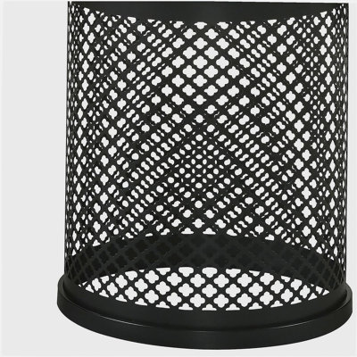 Table décorative à base de tambour naturelle et noire