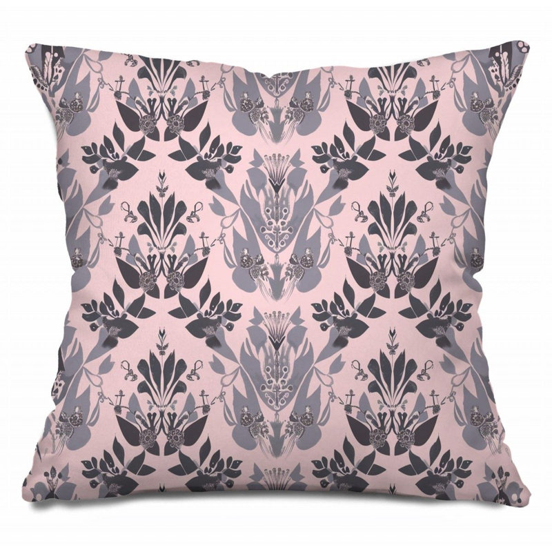  Coussin décoratif réversible en mélange de coton damassé, H 20 po x l 20 po