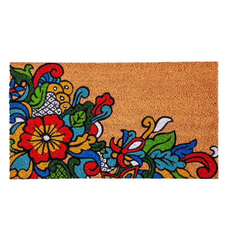 Bold Floral Coir Mat
