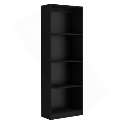 Bibliothèque maison avec présentoir moderne à 4 tablettes pour livres et décoration