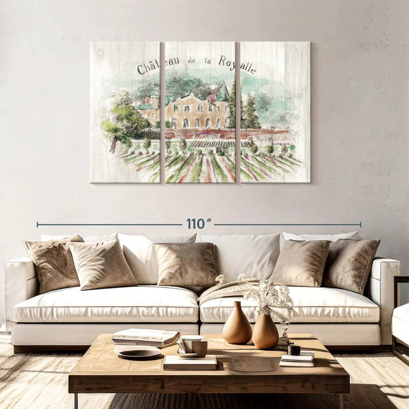 Alvord Chateau Royalle sur bois, H 48 po x l 74 po