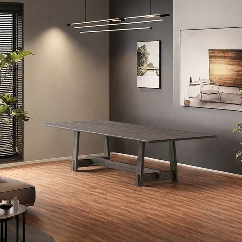 Table de salle à manger créative en bois de frêne massif, Bois robuste, H 29,53 po x L 70,87 po x l 31,5 po