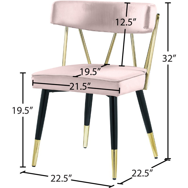 Chaise d'appoint en velours Jeudi, Velours rose