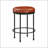 Caramel Faux Leather and Metal Backless Counter Stool