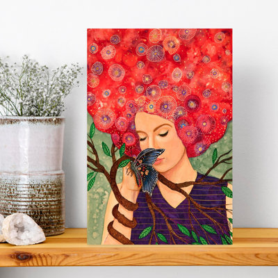 Force De La Nature Sylvie Demers Contemporary Butterfly Flower Wall Art Print 1 Piece Wrapped Canvas Wall Art