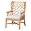 Fauteuil à oreilles en rotin naturel avec coussin amovible Baxton Studio Ray