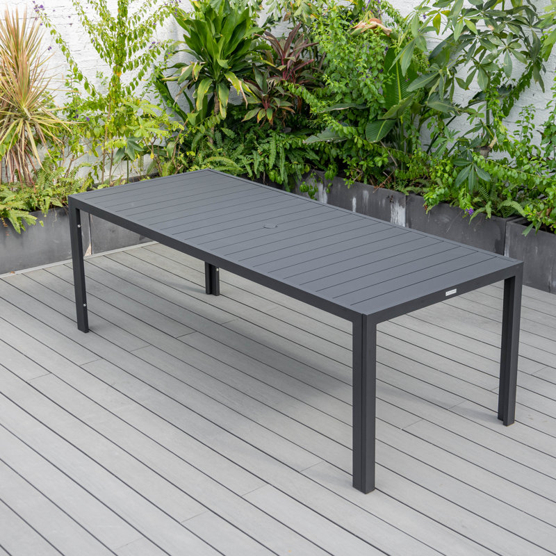Letendre Rectangular Metal Outdoor Dining Table , in. W 35.43'' in. D, 35.43" W x 87" L x 29.53" H