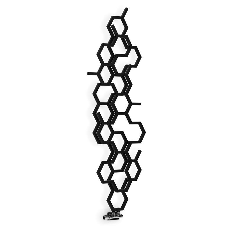 Hex Vertical Designer Radiator 1700Hx573W, Black