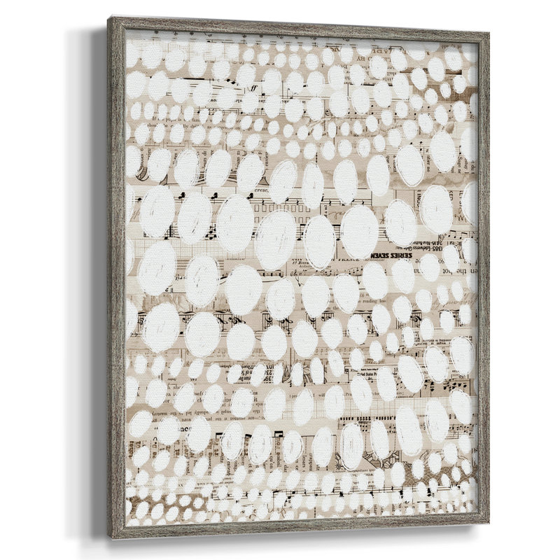 Reproduction encadrée de motif rétro III - bois massif, H 15 po x l 12 po