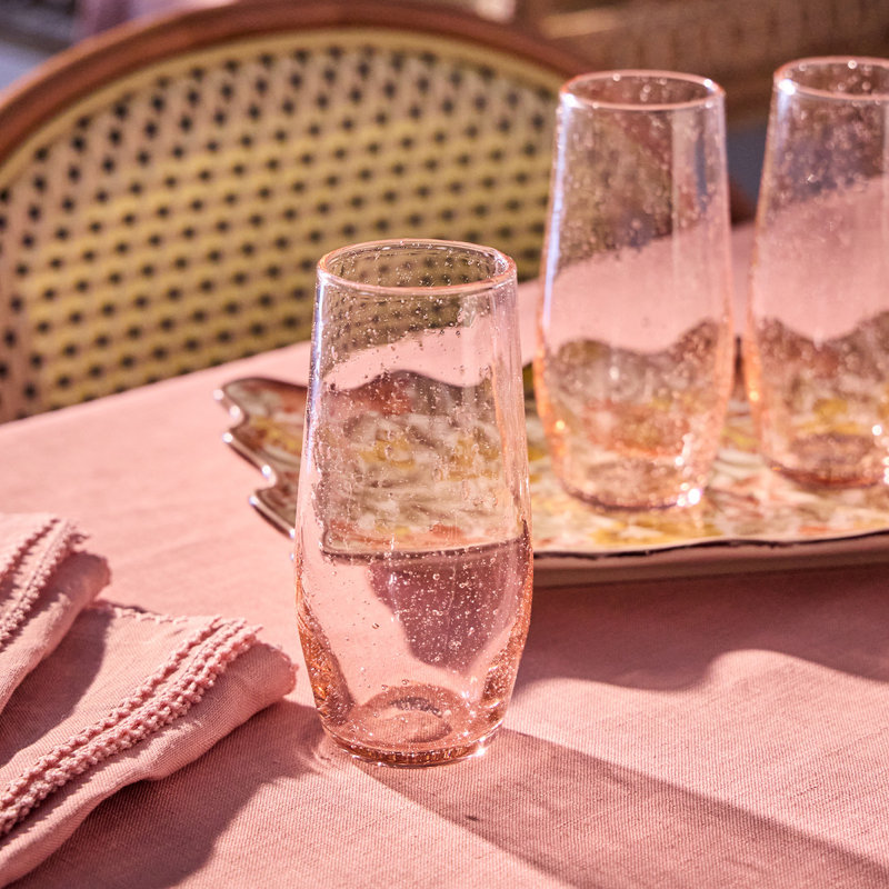 Provence Stemless Flute, Clear/Blush