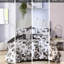 Édredon simple / simple TG - motif floral, literie lavable à la machine à motif floral noir et blanc, coussins