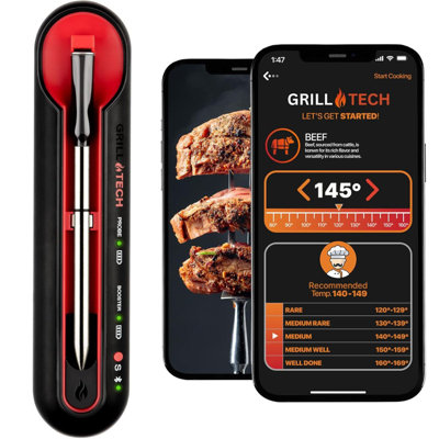 Zulay Kitchen Smart Bluetooth Meat Thermometer Wireless Thermometer By Grill Tech
