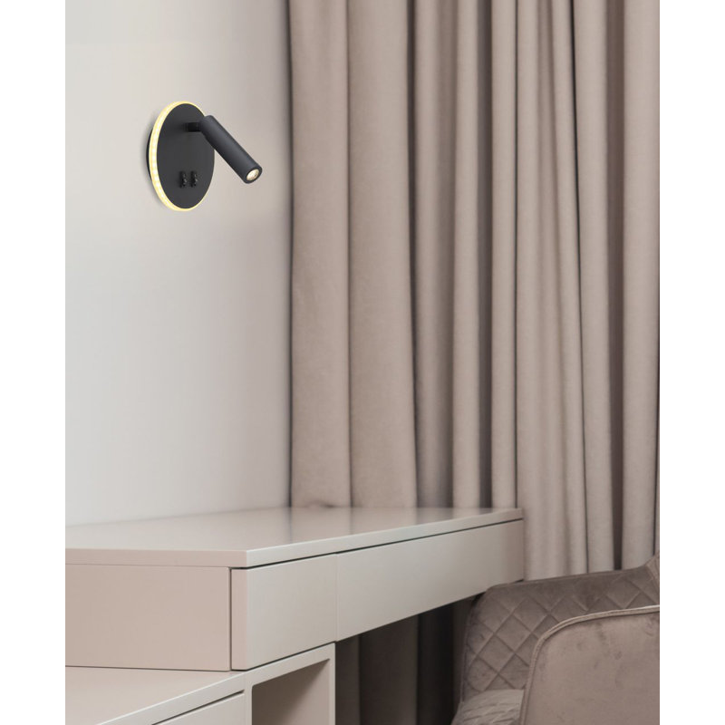 LED Flush Mounted Sconce, Black