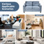 Canapé modulaire polyvalent en velours gris pour la chambre à coucher - 2 sièges, coussins épais et amovibles de 2 po pour les bureaux à domicile et les salons-121047536