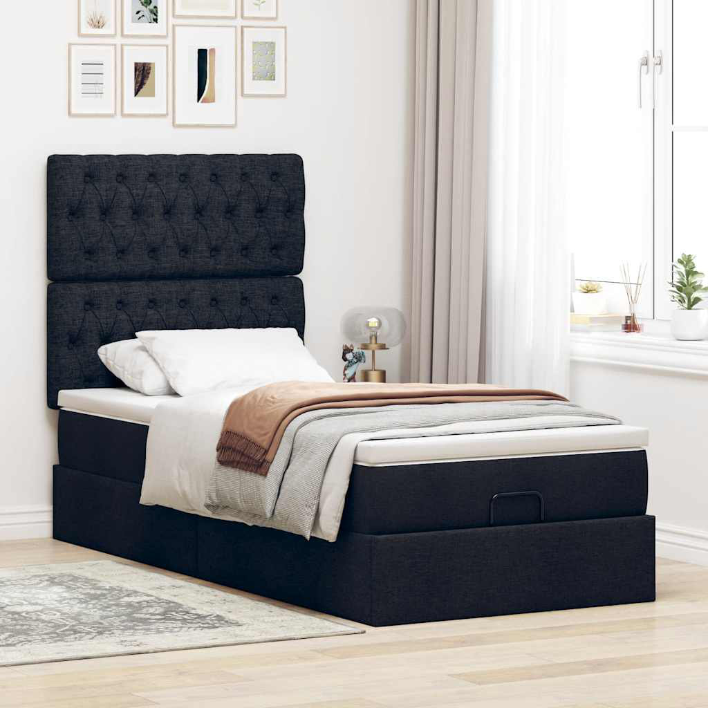 Vidaxl Ottoman-Bett Mit Matratzen Hellgrau 180X200 Cm Stoff