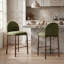 Tabourets de comptoir rembourrés avec structure en métal 27,36 po H, ensemble de chaises de cuisine moderne, toile brossée vert olive-2062437891
