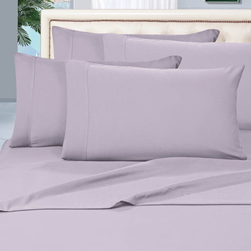Ensemble de draps en polyester 1500 fils, Lilas, Ensemble literie pour lit simple