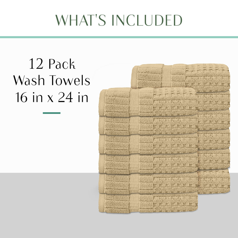 Willow 12 Pieces Towel Set – 100% Combed Cotton, Premium Quality 630 GSM, Linen, Ultra-Soft & Highly Absorbent (12 Hand Towels)