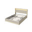 UK&EU Size Smart Linen Bed Frame with App-Controlled LED Lights, Upholstered Storage Bed with 4 Drawers & USB Charging Station, Grey & Beige-466897634-466897635
