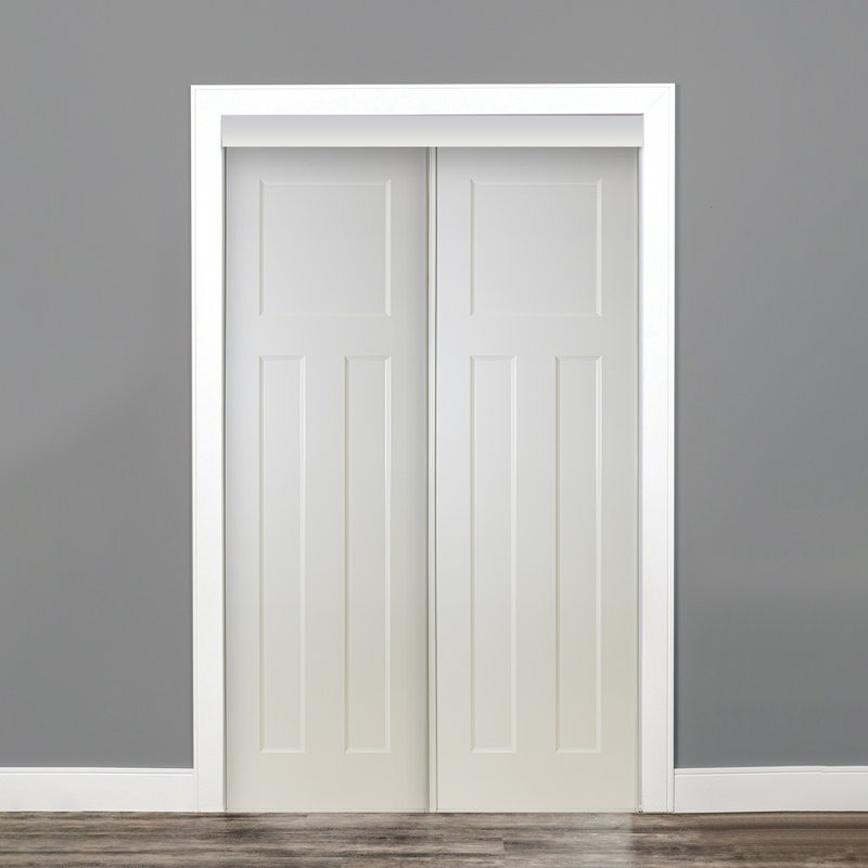 Porte de placard coulissante préfinie blanche, L 48 po x H 80 po