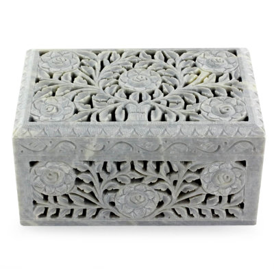 Boîte à bijoux Jali Soapstone