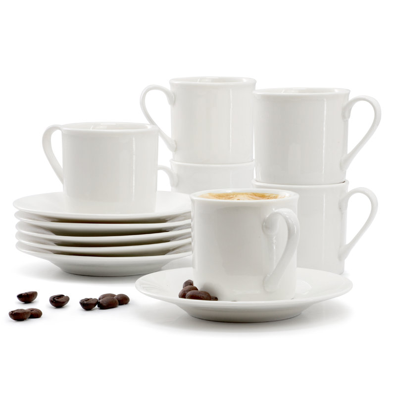  Ensemble de 12 tasses à espresso en porcelaine 2,5 onces Aspin