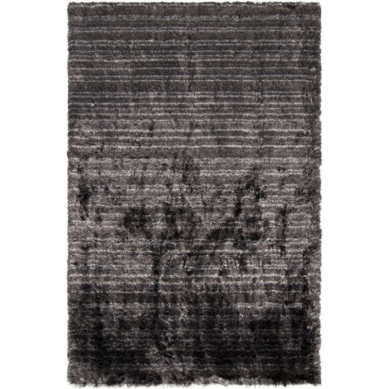 Tapis noir anthracite tissé à plat Halsted, Rectangle 2 pi x 3 pi