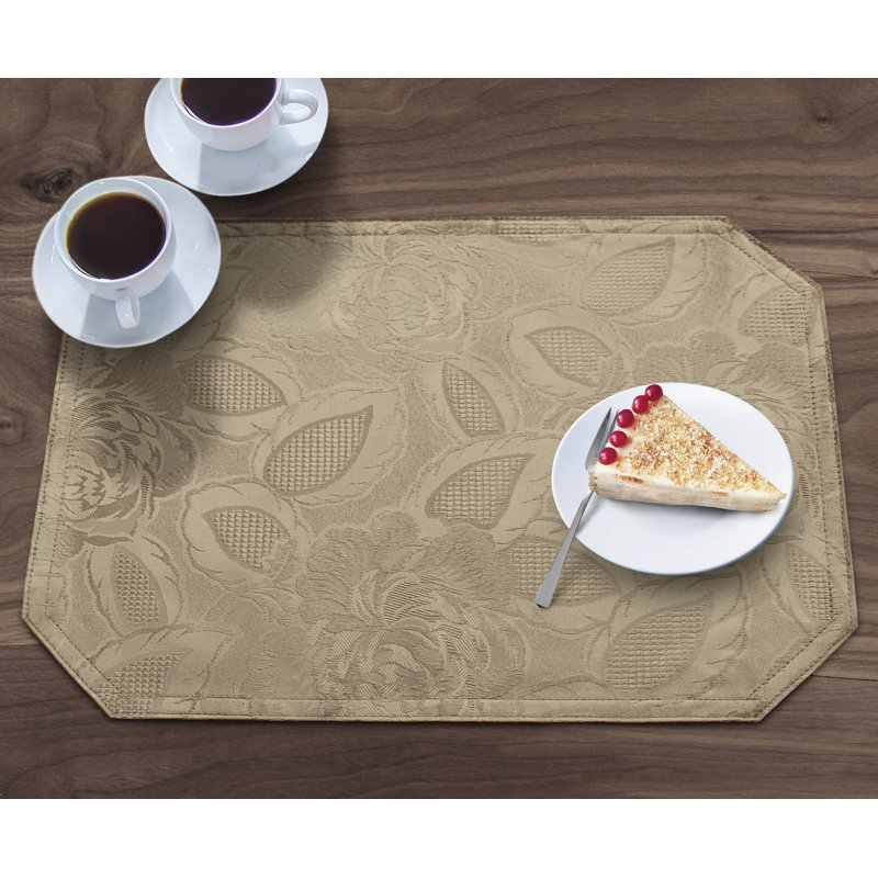 Oley Luxury Rose Damask Table Range, 2cm W x 43cm L, Latte