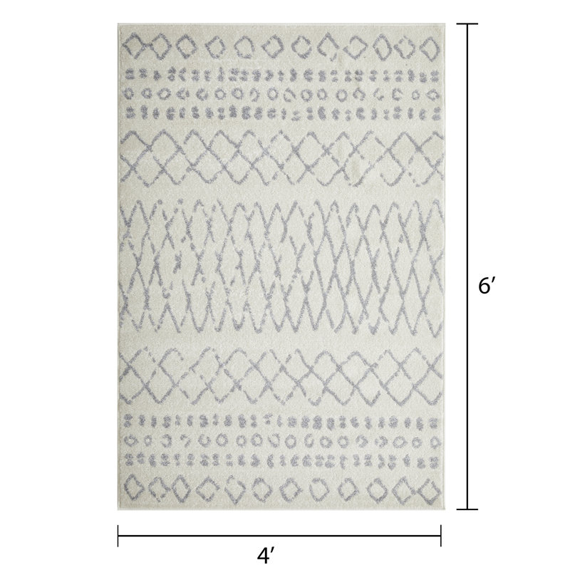 Christine Barzenski Cream Area Rug, Rectangle 4' x 6'